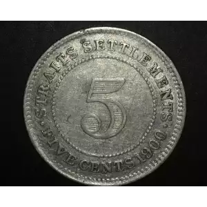 STRAITS SETTLEMENTS Silver 5 CENTS