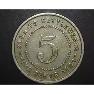 STRAITS SETTLEMENTS Silver 5 CENTS